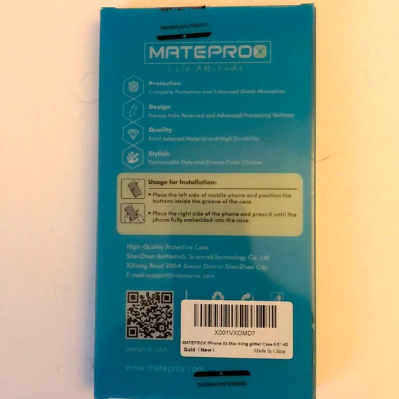 Iphone X Max Gold Glitter phone case - Picture 4 of 4